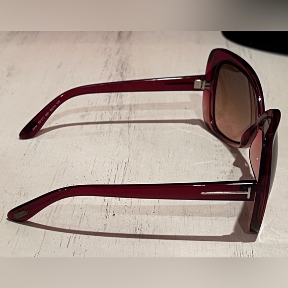 Tom Ford Women's Square Red Rose Sunglasses - Picture 7 of 11